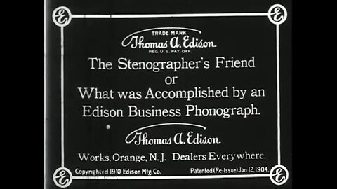 What Was Accomplished By An Edison Business Phonograph (1910 Original Black & White Film)