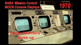 NASA Mission Control Console close-up view displays 1970 (PHILCO-Ford; Apollo MOCR Computer Houston)