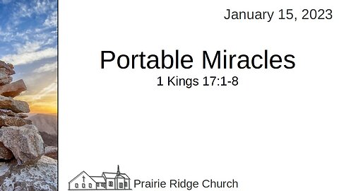 Portable Miracles - 1 Kings 17:1-7