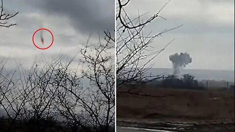 Burning Russian warplane plunges from the sky and explodes ‘in Ukrainian missile strike’