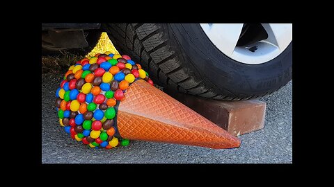 Experiment Car vs M&M ICECREAM vs Watermelon vs Jelly | Crushing Crunchy & Soft Things by Car