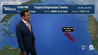 Tropical Depression 12 forms far from South Florida in Atlantic Ocean