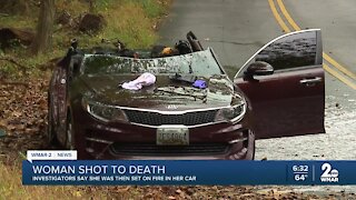 Woman found dead in burning car Sunday morning