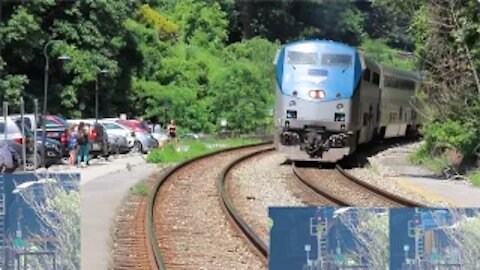 Amtrak Capitol Limited and CSX Rock Train from Harpers Ferry, West Virginia June 27, 2021