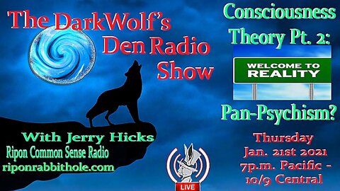 🐺The DarkWolf's Den Radio Show🐺EP 54 : Consciousness Theory Pt. 2: Pan-Psychism?