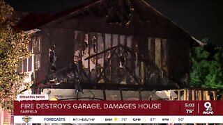 Fire destroys garage, damages house in Fairfield
