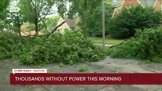 Thousands without power, area littered with storm damage