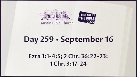 Through the Bible 2022 (Day 259)