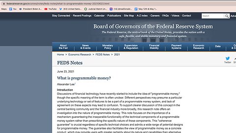 CBDC | Expiring Programmable Money? "If You Think That Is Just Going to Happen In China, No It's Coming to the United States. Read All About the Programmable Expiring Money Right On the Federal Reserve's Website." Clayton Morris