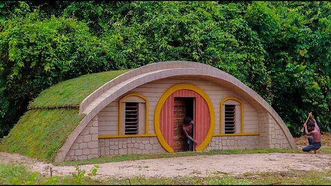 Build The Most Amazing Underground Hobbit Villa With Decoration Living Room