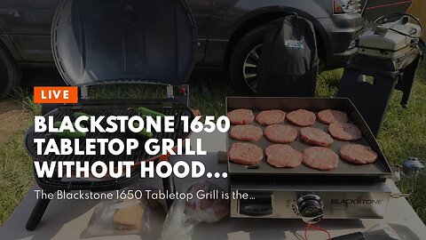 Blackstone 1650 Tabletop Grill Without Hood Propane Fuelled Portable Stovetop Gas Rear Grease T...