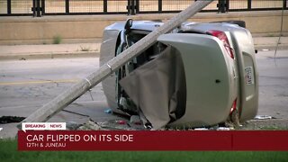 3 injured in rollover crash while transporting shooting victim to hospital in Milwaukee