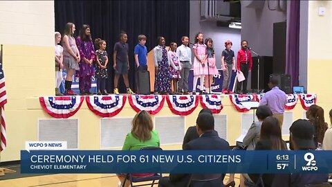 Ceremony held for 61 new U.S. citizens