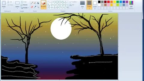How To Paint In Computer | microsoft paint tutorial | ms paint | computer drawing | scenery drawing