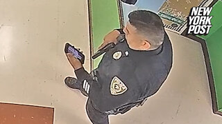 Uvalde officer checks phone with Punisher lock screen during shooting
