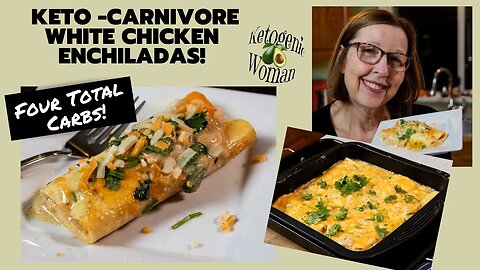 Keto Chicken Enchiladas | Cheesy White Chicken Enchiladas for Keto and Carnivore! Less than 4 Carbs