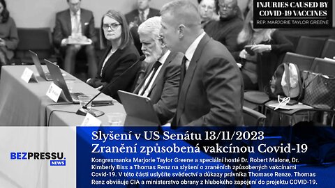 Slyšení v US Senátu 13/11/2023 Zranění způsobená vakcínou Covid-19: Thomas Renz