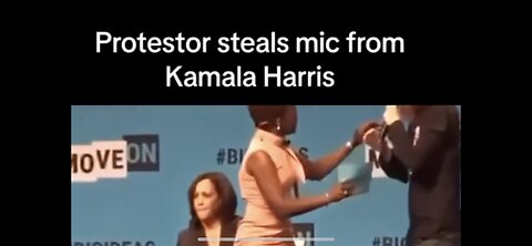 Fake News Kamala Harris Had Protester Steal Mic. ; No Secret Service