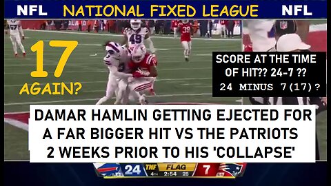 CRITICALLY INJURED NFL PLAYER DAMAR HAMLIN ABSORBING A FAR BIGGER HIT 2 WEEKS PRIOR TO THE ONE THAT COLLAPSED HIM! YOU'RE BEING PLAYED!!