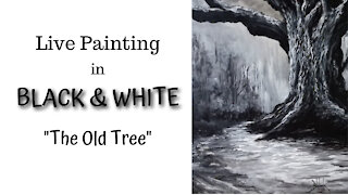 Using only Black and White to Paint a Landscape.