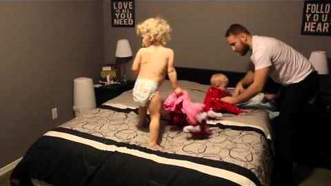 Super Dad Gets His Triplets And Toddler Ready For Bed