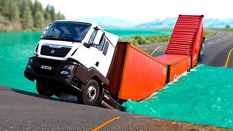 Cars vs Deep Water x Spikes x Massive Speed Bumps ▶️ BeamNG Drive