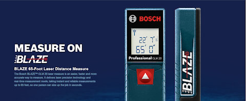 Bosch GLM20 Blaze 65ft Laser Distance Measure With Real Time Measuring