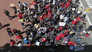 SOUTH AFRICA - Cape Town - SAMWU Firefighters March (Video) (pnr)