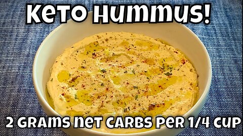 Keto Hummus - 2g net carbs per 1/4 cup - Made from Lupini Flakes