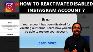 How To Reactivate Your Disabled Instagram Account