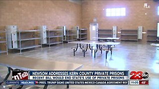 Newsom addresses Kern County private prisons