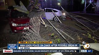 Man suspected in San Diego restaurant break-in attempt arrested after chase, crash in La Mesa