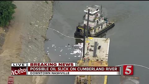 Crews Work To Clean Spill On Cumberland River