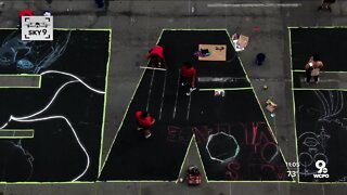 Black Lives Matter mural takes shape outside City Hall