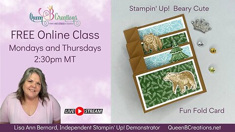 👑 How to make a Tiered Side Panel Card using the Stampin' Up! Beary Cute Bundle - Fun Fold Card