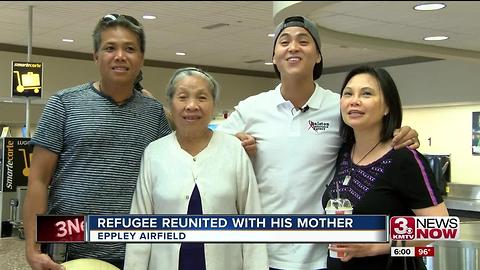 Refugee reunited with mother