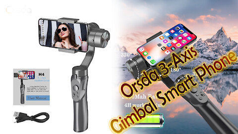 Orsda 3 Axis Smart Gimbal Stabilizer for Smartphone Action Camera, Video Recording, Tik, Youtube, Ti