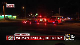 Woman in critical condition after being hit by a car in Phoenix