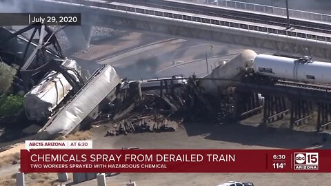 Contractors injured while cleaning train crash