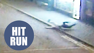 Shocking CCTV shows moment man hurled 100ft through the air by speeding Audi hit-and-run driver