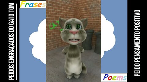 Peidos engraçados do gato tom: Peido pensamento positivo, vai sair, vai sair! [Frases e Poemas]