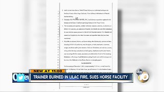 Trainer burned in Lilac Fire, sues horse facility
