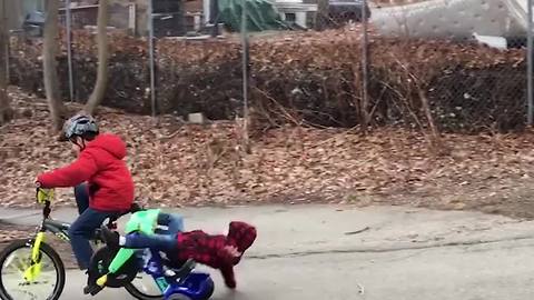 Two Little Boys Fail At Cycling