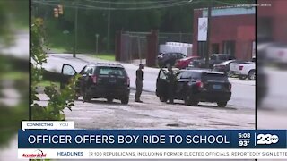 Officer offers boy ride to school