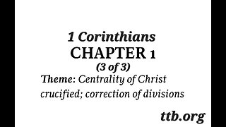 1 Corinthians Chapter 1 (Bible Study) (3 of 3)