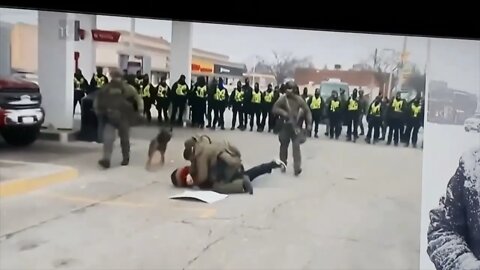 PEACEFUL PROTESTOR TACKLED BY RCMP AT AMBASSADOR BRIDGE