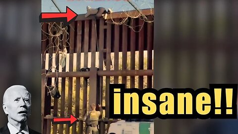 Viral Video Shows Illegal Going Over The Wall As Border Patrol Watches