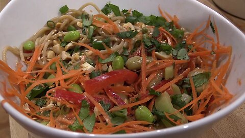 Vegan Thai Peanut Sauce Noodle Bowl Recipe