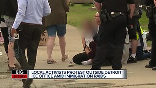 1 arrested following protest at ICE office on Detroit's east side