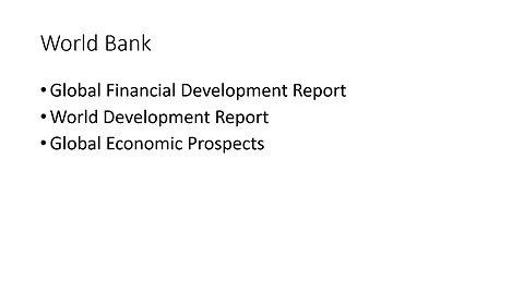 Important Reports by IMF, WB and WEF